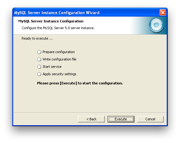 MySQL Server Instance Configuration
Wizard: Confirmation