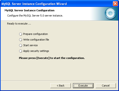 MySQL Server Instance Configuration
Wizard: Confirmation