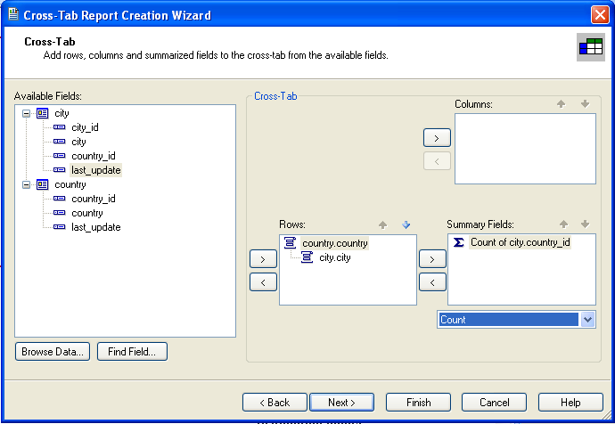 Cross-tab definition in Crystal
Reports